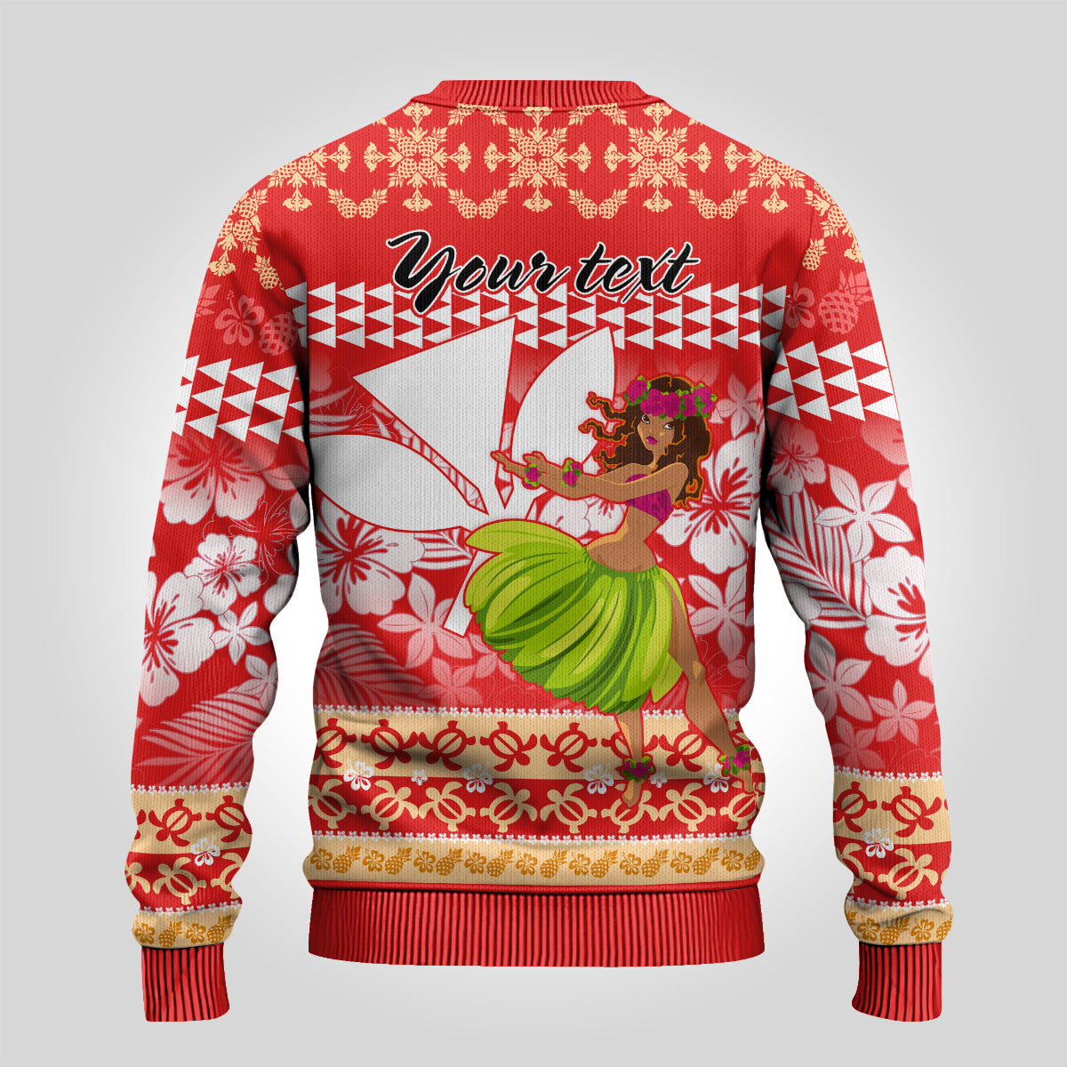 Personalised Hawaii Mele Kalikimaka Ugly Christmas Sweater Santa Claus and Hula Dancing Merry Christmas - Wonder Print Shop