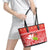 Personalised Hawaii Mele Kalikimaka Leather Tote Bag Santa Claus and Hula Dancing Merry Christmas - Wonder Print Shop
