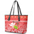Personalised Hawaii Mele Kalikimaka Leather Tote Bag Santa Claus and Hula Dancing Merry Christmas - Wonder Print Shop