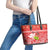 Personalised Hawaii Mele Kalikimaka Leather Tote Bag Santa Claus and Hula Dancing Merry Christmas - Wonder Print Shop