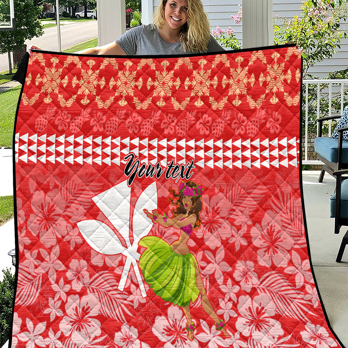Personalised Hawaii Mele Kalikimaka Quilt Santa Claus and Hula Dancing Merry Christmas - Wonder Print Shop