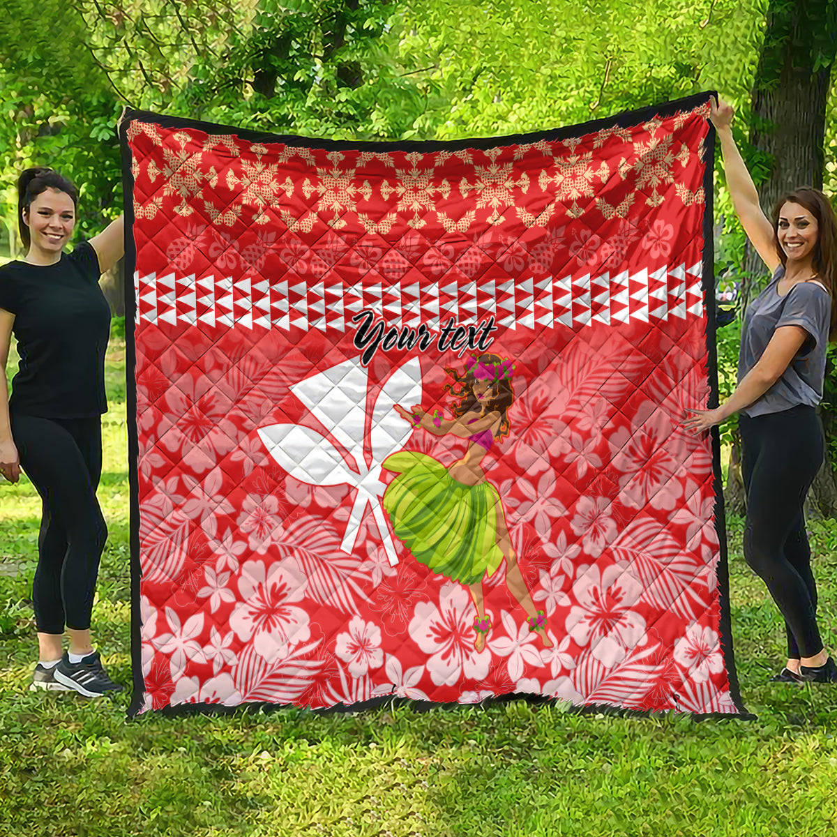Personalised Hawaii Mele Kalikimaka Quilt Santa Claus and Hula Dancing Merry Christmas - Wonder Print Shop