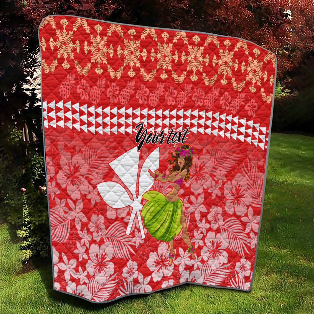 Personalised Hawaii Mele Kalikimaka Quilt Santa Claus and Hula Dancing Merry Christmas - Wonder Print Shop
