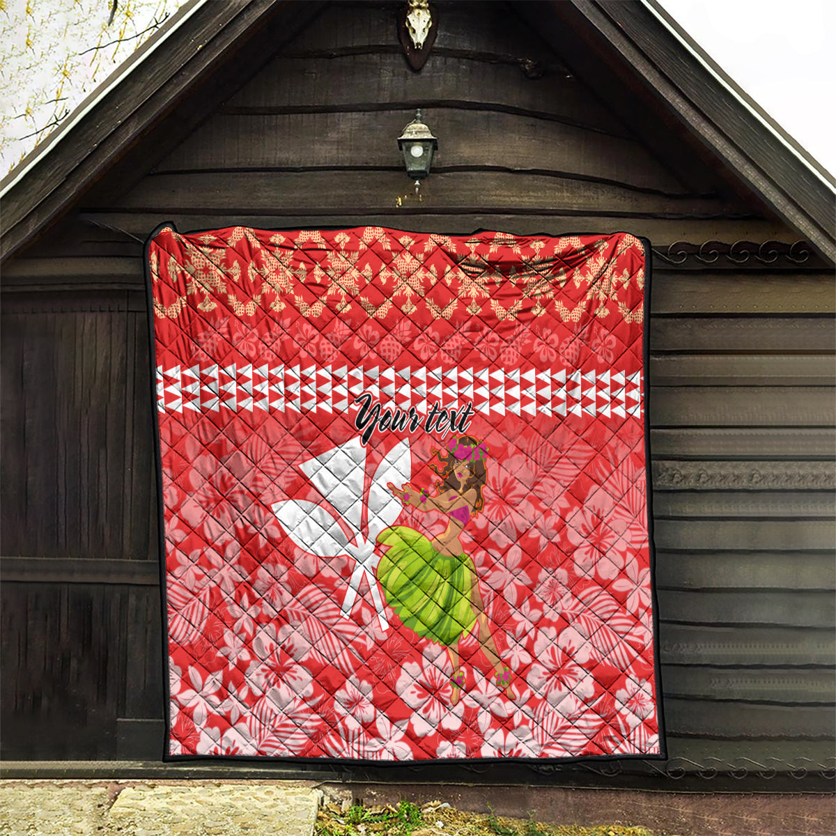 Personalised Hawaii Mele Kalikimaka Quilt Santa Claus and Hula Dancing Merry Christmas - Wonder Print Shop