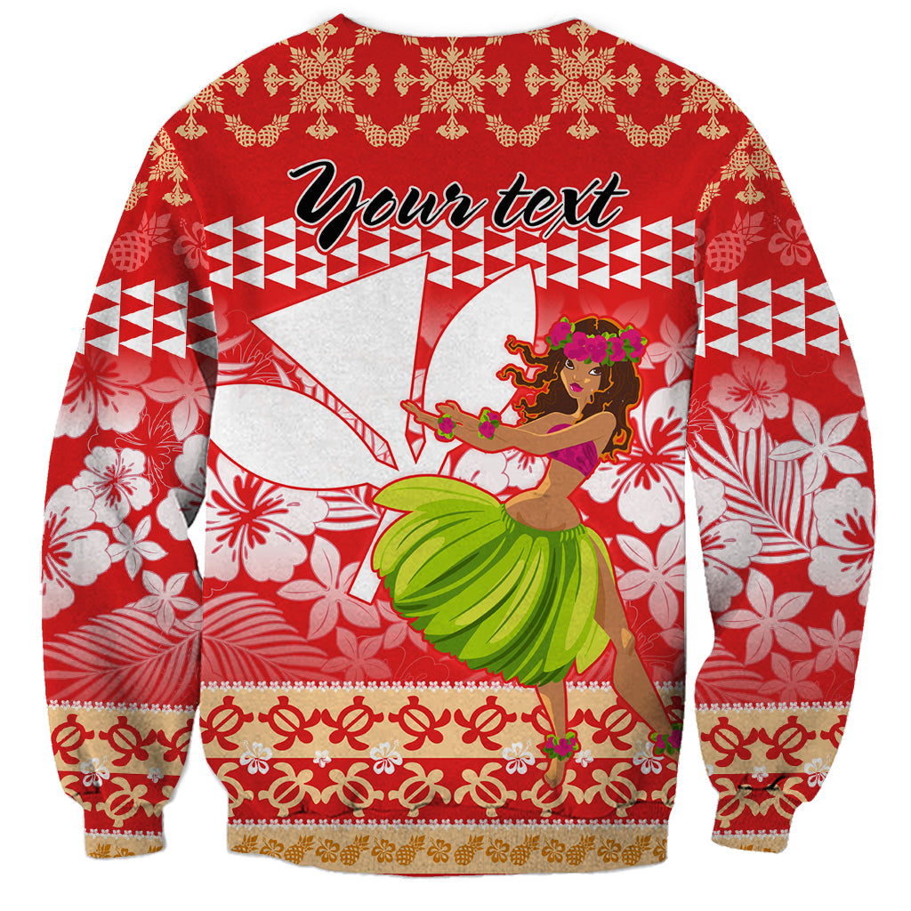 Personalised Hawaii Mele Kalikimaka Sweatshirt Santa Claus and Hula Dancing Merry Christmas - Wonder Print Shop