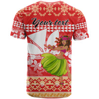 Personalised Hawaii Mele Kalikimaka T Shirt Santa Claus and Hula Dancing Merry Christmas - Wonder Print Shop