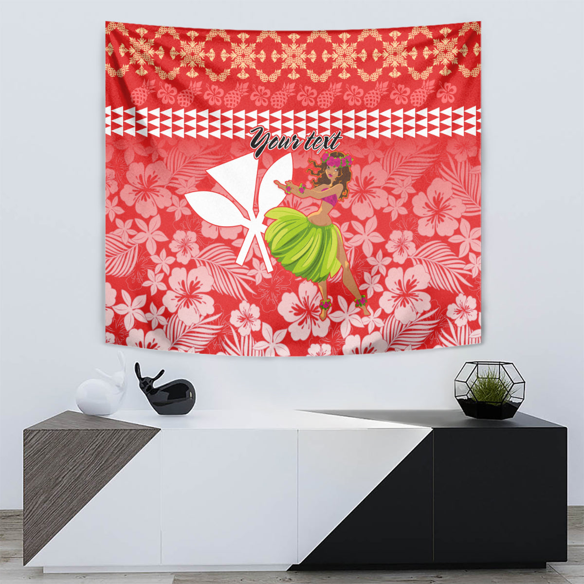 Personalised Hawaii Mele Kalikimaka Tapestry Santa Claus and Hula Dancing Merry Christmas - Wonder Print Shop