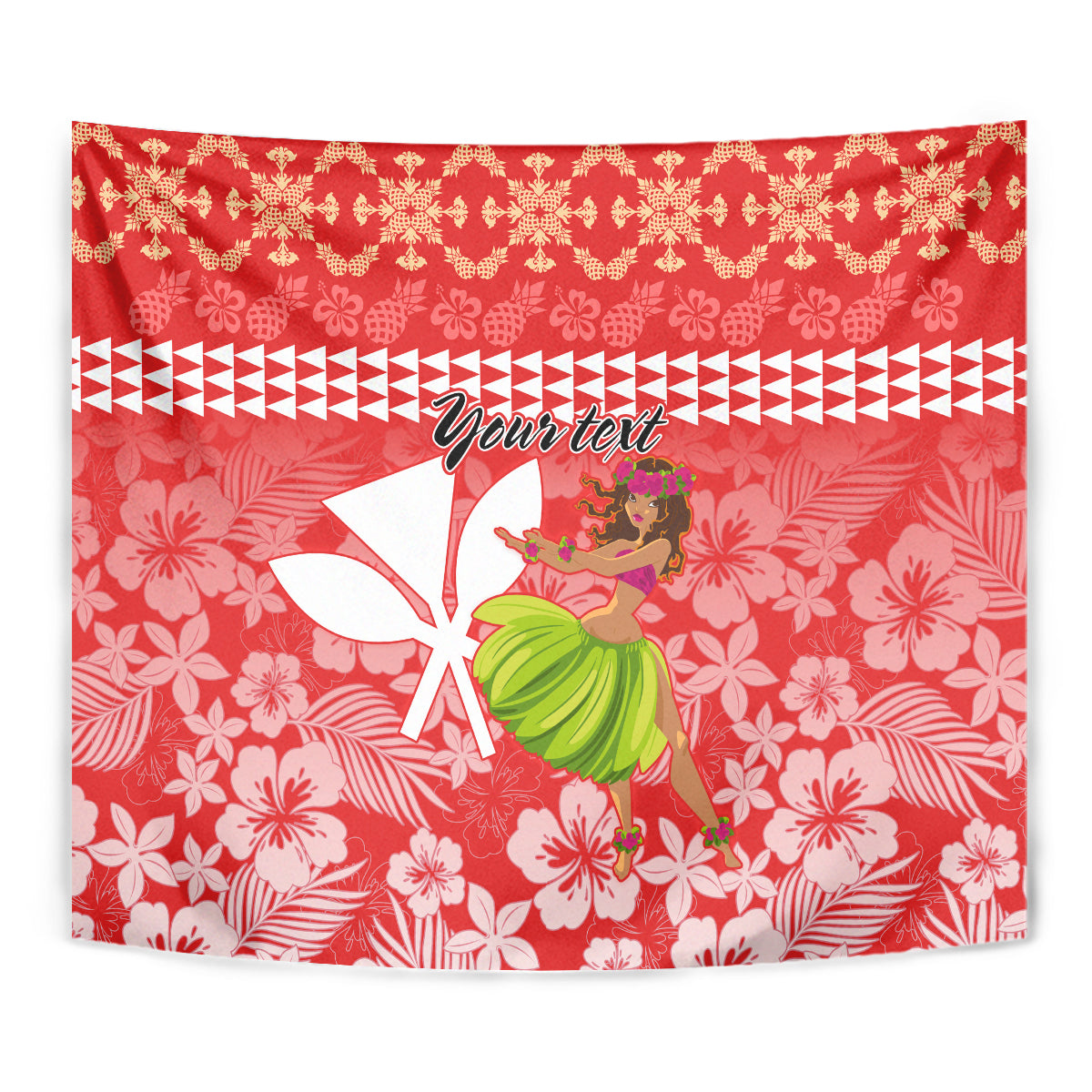 Personalised Hawaii Mele Kalikimaka Tapestry Santa Claus and Hula Dancing Merry Christmas - Wonder Print Shop