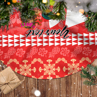 Personalised Hawaii Mele Kalikimaka Tree Skirt Santa Claus and Hula Dancing Merry Christmas - Wonder Print Shop