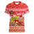 Personalised Hawaii Mele Kalikimaka Women V Neck T Shirt Santa Claus and Hula Dancing Merry Christmas - Wonder Print Shop