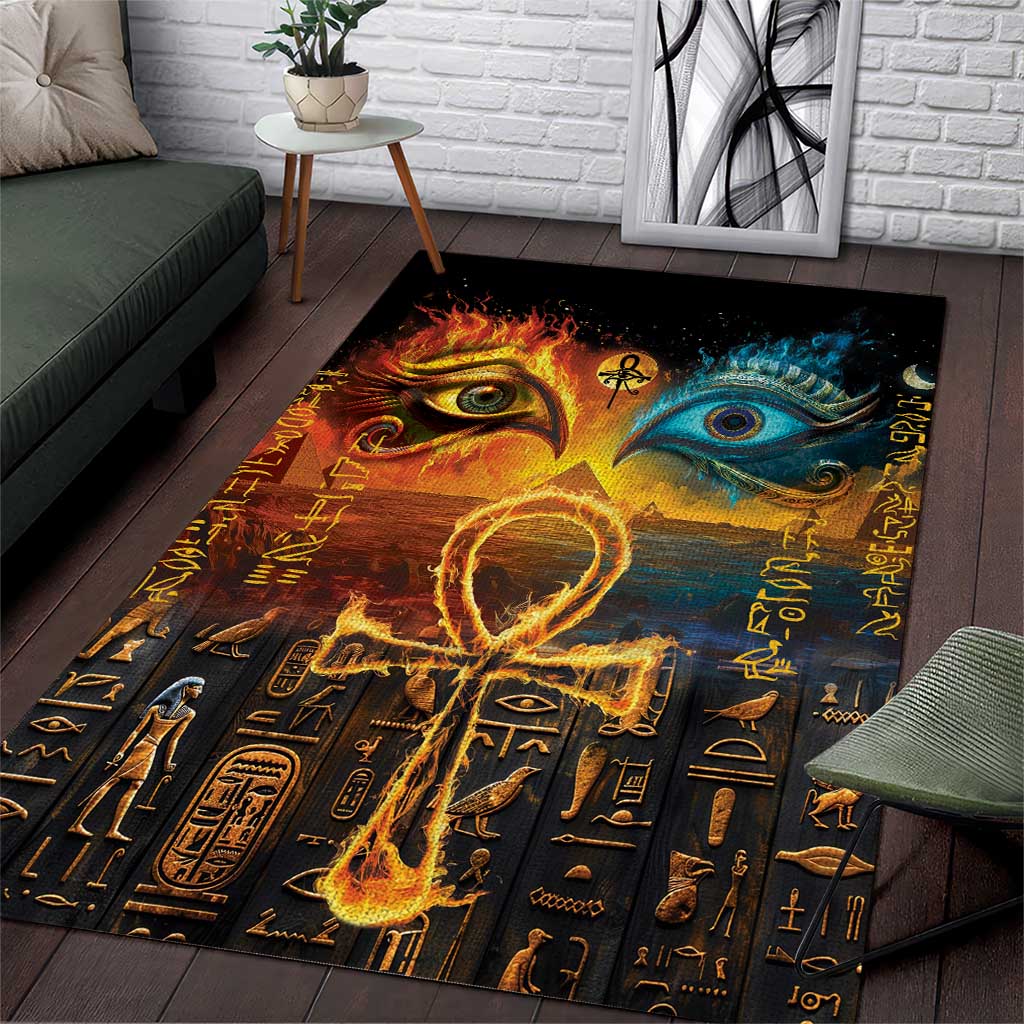 Eye of Ra and Eye of Horus Area Rug Power and Magic Ancient Egyptian Mythology LT9 - Wonder Print Shop