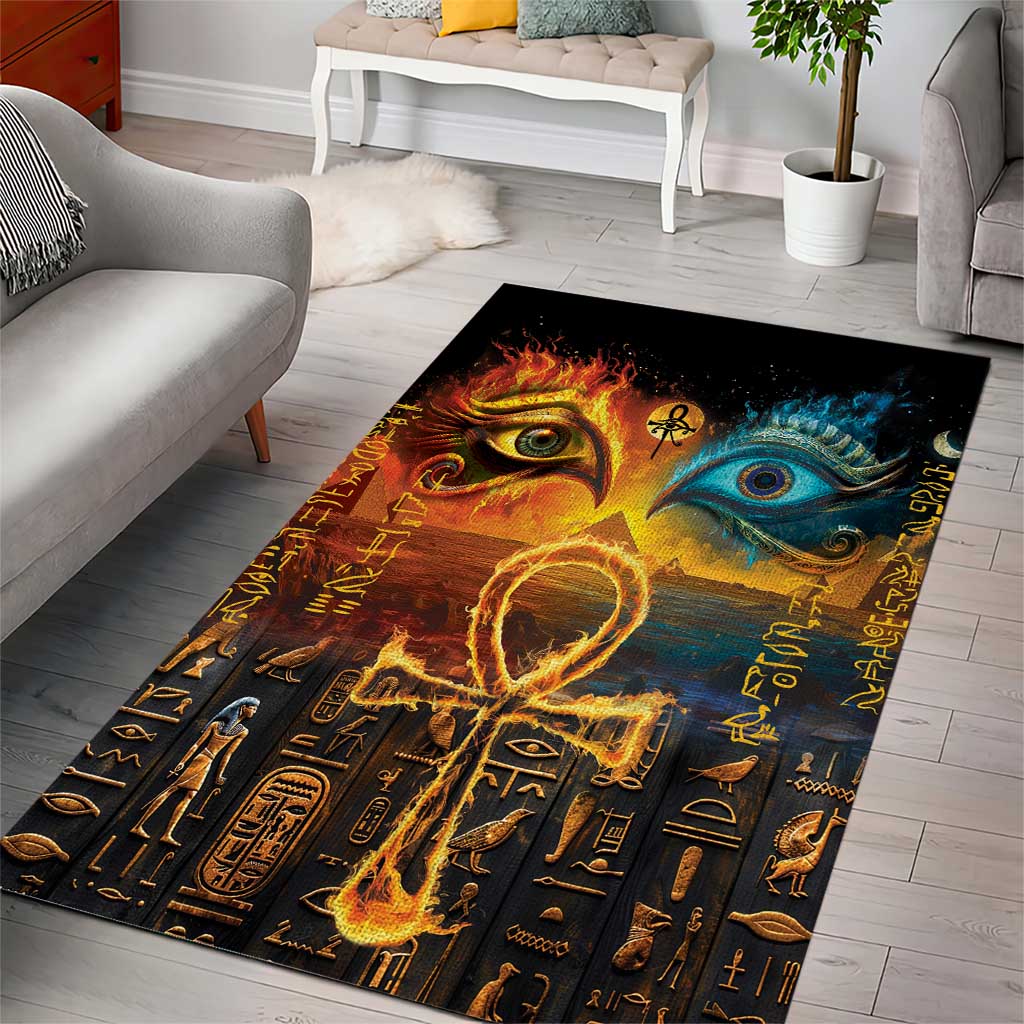 Eye of Ra and Eye of Horus Area Rug Power and Magic Ancient Egyptian Mythology LT9 - Wonder Print Shop