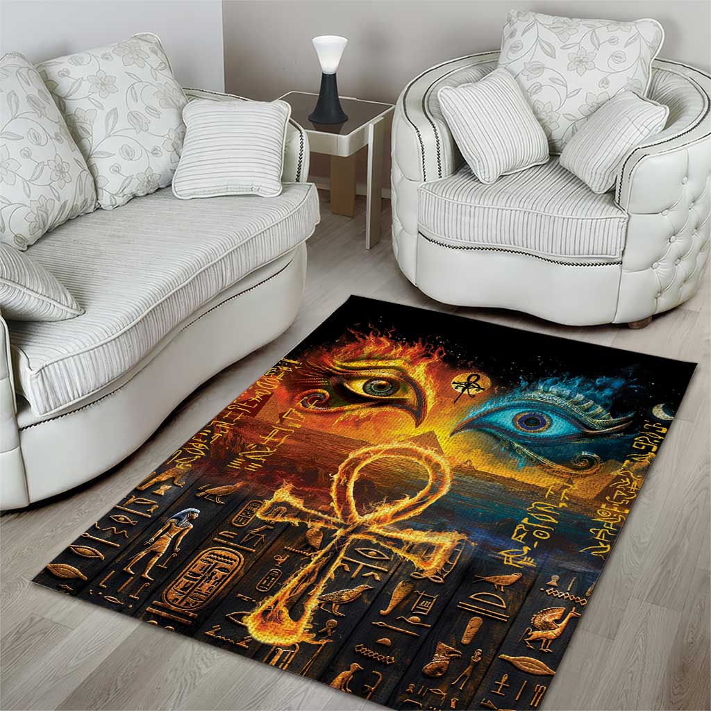 Eye of Ra and Eye of Horus Area Rug Power and Magic Ancient Egyptian Mythology LT9 - Wonder Print Shop