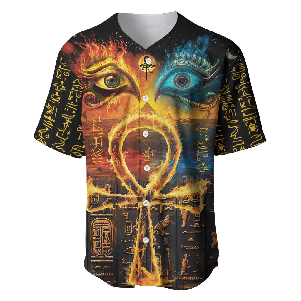 Eye of Ra and Eye of Horus Baseball Jersey Power and Magic Ancient Egyptian Mythology LT9 - Wonder Print Shop