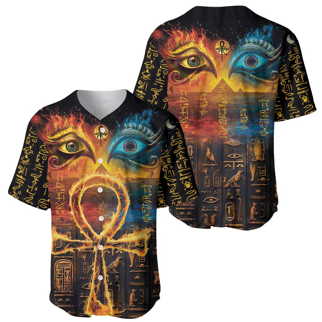 Eye of Ra and Eye of Horus Baseball Jersey Power and Magic Ancient Egyptian Mythology LT9 - Wonder Print Shop