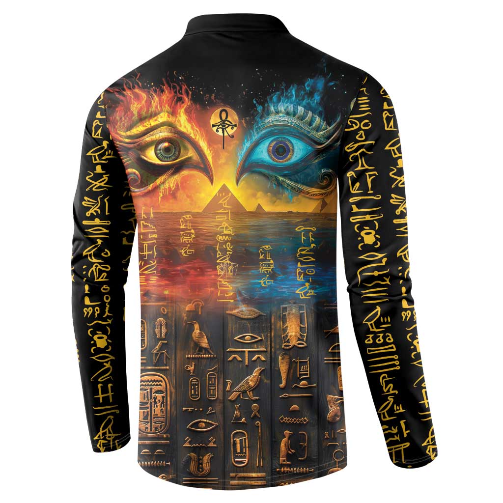 Eye of Ra and Eye of Horus Button Sweatshirt Power and Magic Ancient Egyptian Mythology LT9 - Wonder Print Shop