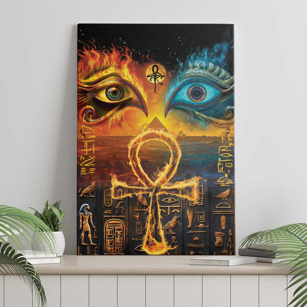 Eye of Ra and Eye of Horus Canvas Wall Art Power and Magic Ancient Egyptian Mythology LT9 - Wonder Print Shop