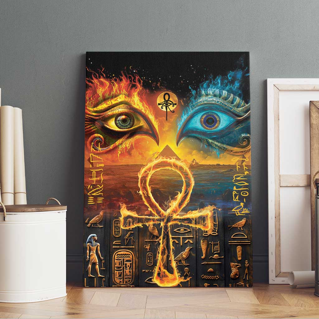 Eye of Ra and Eye of Horus Canvas Wall Art Power and Magic Ancient Egyptian Mythology LT9 - Wonder Print Shop