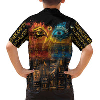 Eye of Ra and Eye of Horus Family Matching Off Shoulder Maxi Dress and Hawaiian Shirt Power and Magic Ancient Egyptian Mythology LT9 - Wonder Print Shop