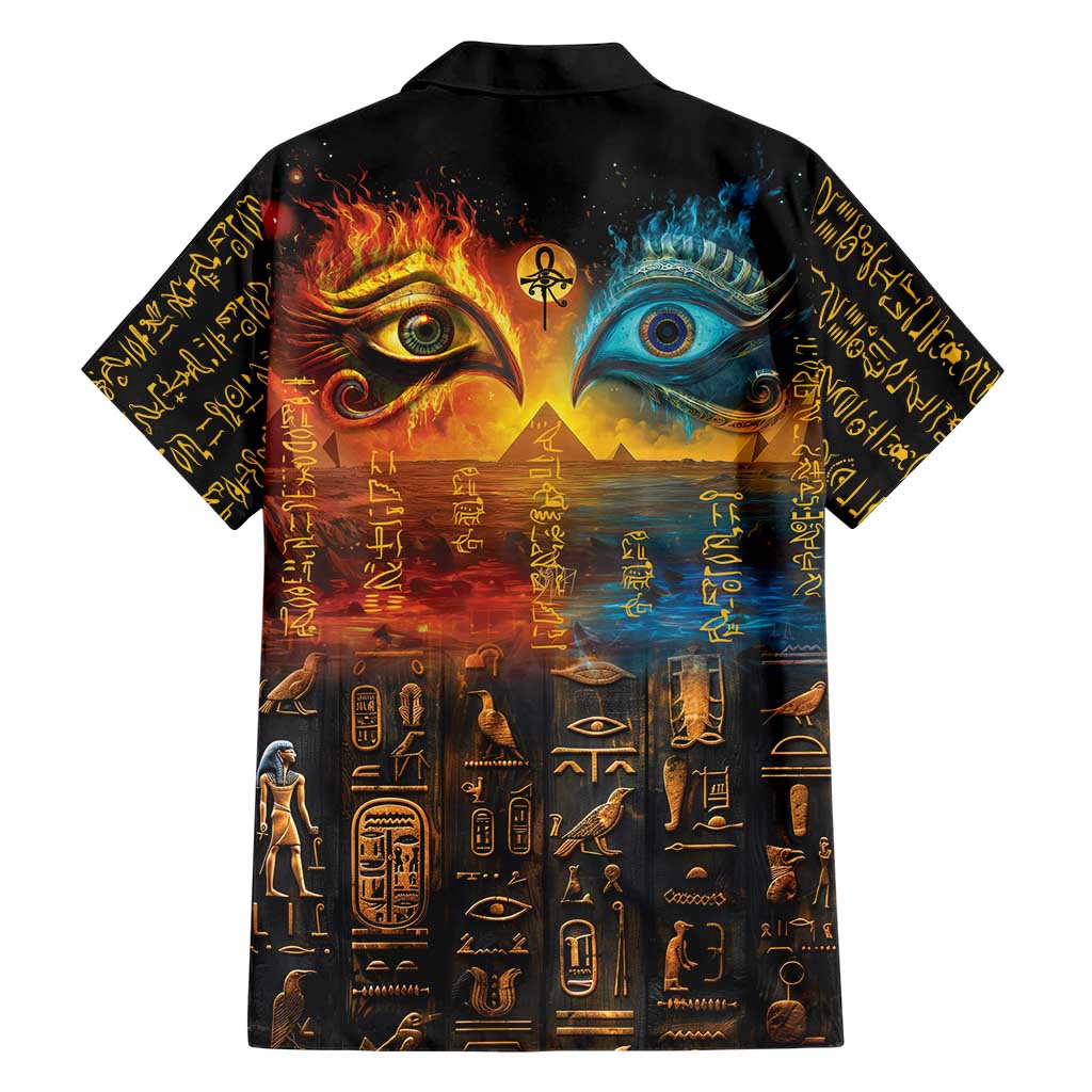 Eye of Ra and Eye of Horus Family Matching Short Sleeve Bodycon Dress and Hawaiian Shirt Power and Magic Ancient Egyptian Mythology - Wonder Print Shop