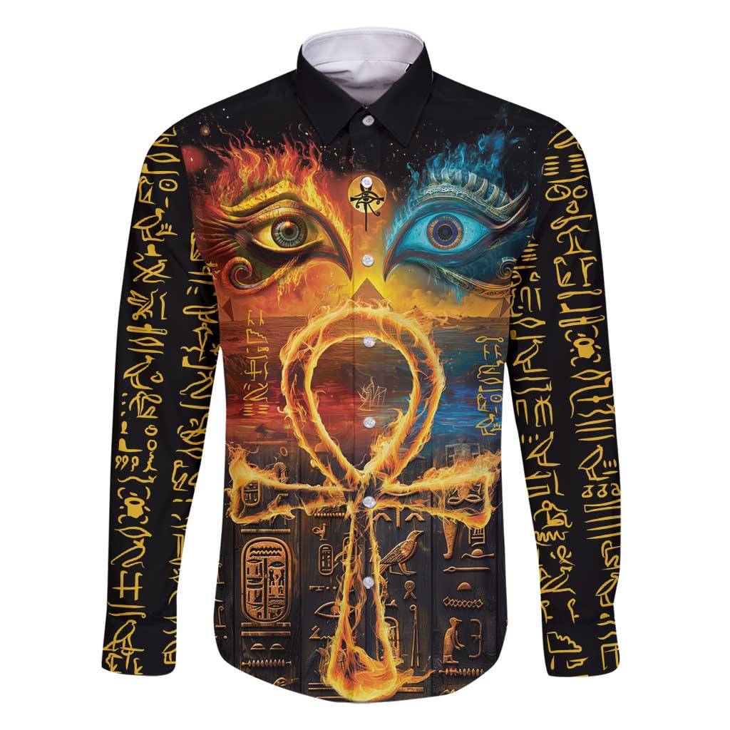 Eye of Ra and Eye of Horus Family Matching Summer Maxi Dress and Hawaiian Shirt Power and Magic Ancient Egyptian Mythology - Wonder Print Shop