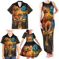 Eye of Ra and Eye of Horus Family Matching Tank Maxi Dress and Hawaiian Shirt Power and Magic Ancient Egyptian Mythology - Wonder Print Shop