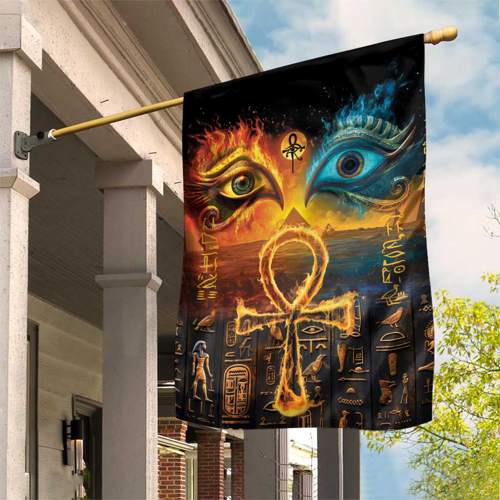 Eye of Ra and Eye of Horus Garden Flag Power and Magic Ancient Egyptian Mythology - Wonder Print Shop
