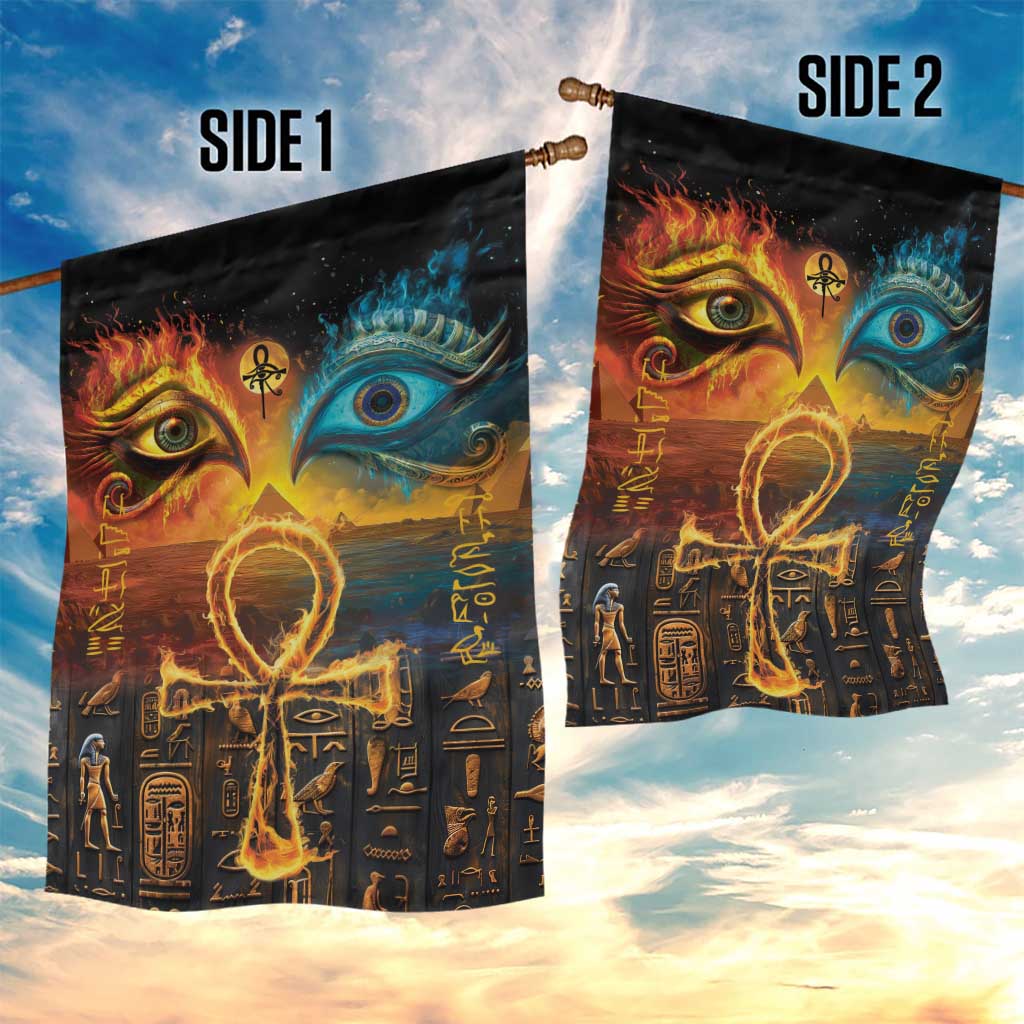 Eye of Ra and Eye of Horus Garden Flag Power and Magic Ancient Egyptian Mythology - Wonder Print Shop