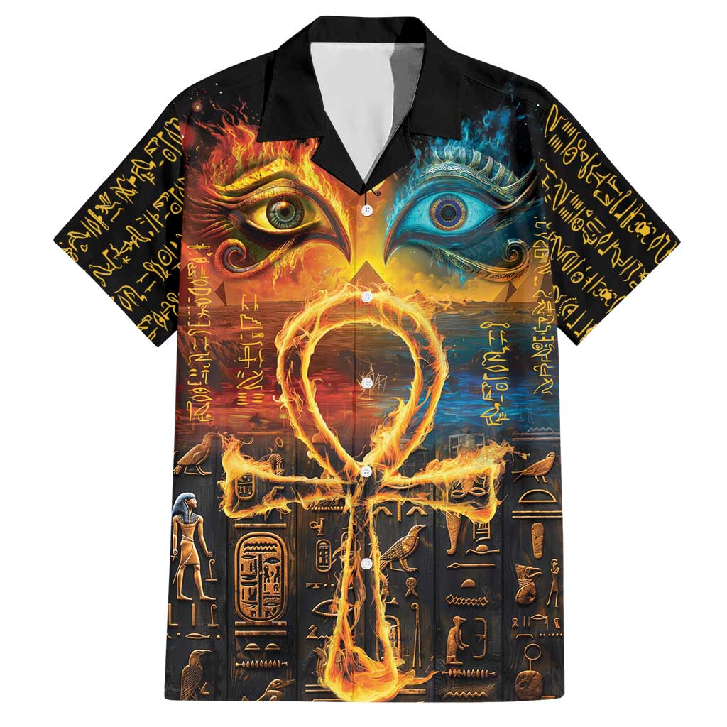 Eye of Ra and Eye of Horus Hawaiian Shirt Power and Magic Ancient Egyptian Mythology - Wonder Print Shop