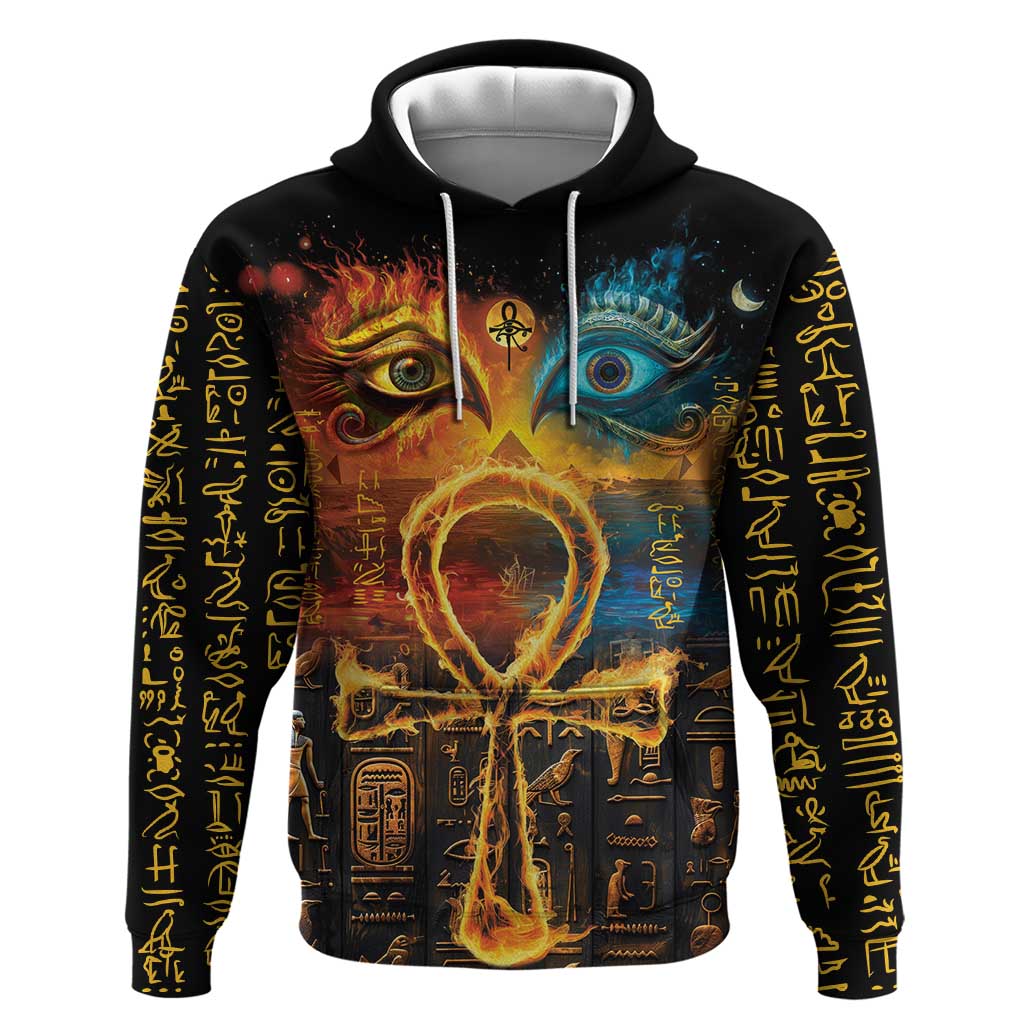 Eye of Ra and Eye of Horus Hoodie Power and Magic Ancient Egyptian Mythology - Wonder Print Shop