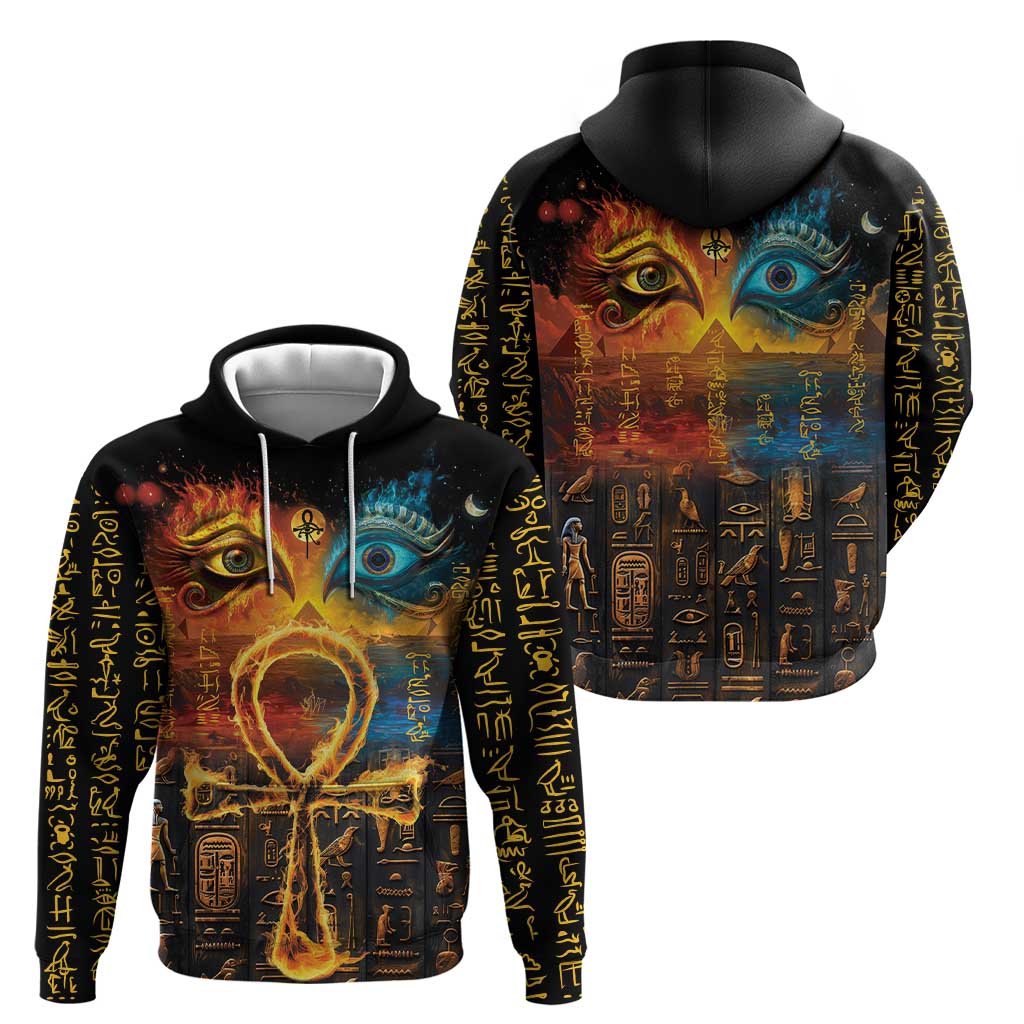Eye of Ra and Eye of Horus Hoodie Power and Magic Ancient Egyptian Mythology - Wonder Print Shop