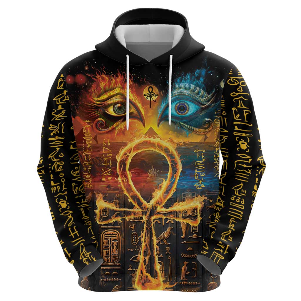 Eye of Ra and Eye of Horus Hoodie Power and Magic Ancient Egyptian Mythology - Wonder Print Shop