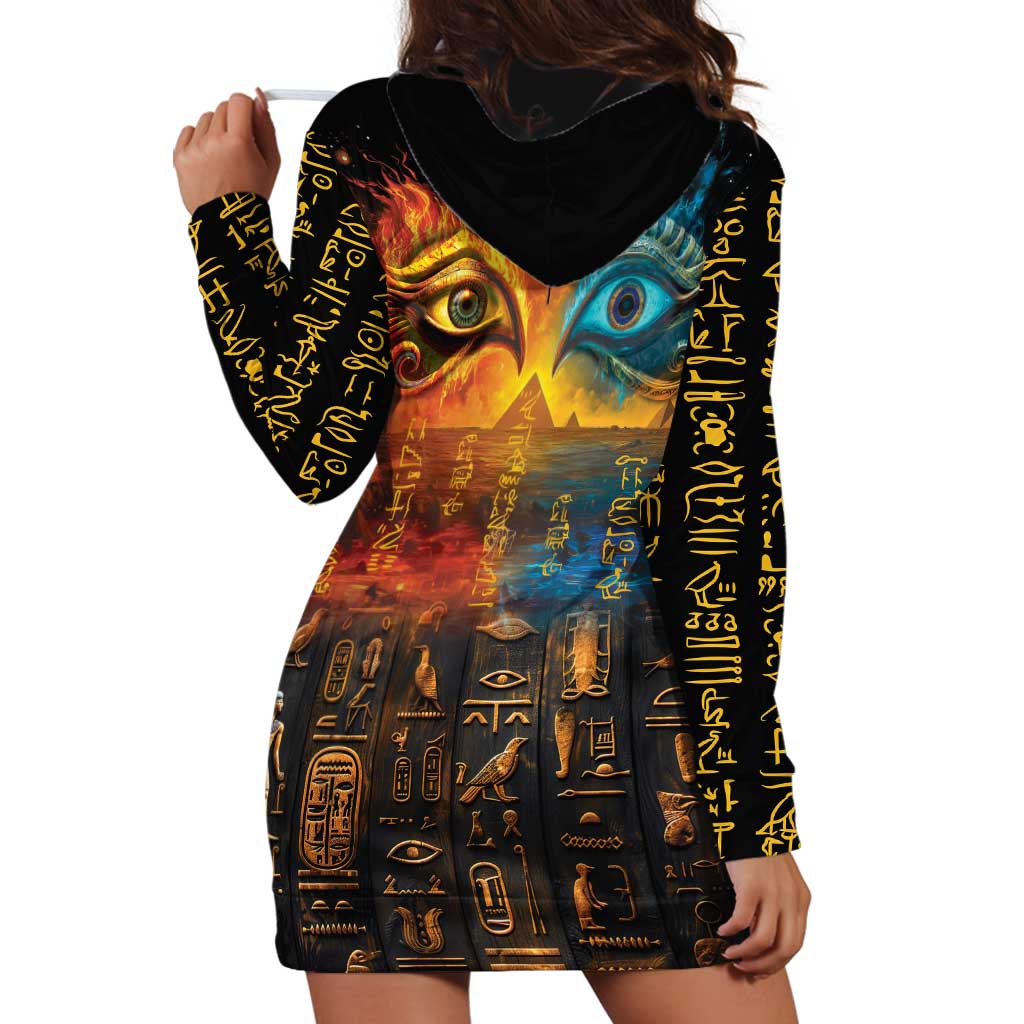 Eye of Ra and Eye of Horus Hoodie Dress Power and Magic Ancient Egyptian Mythology - Wonder Print Shop