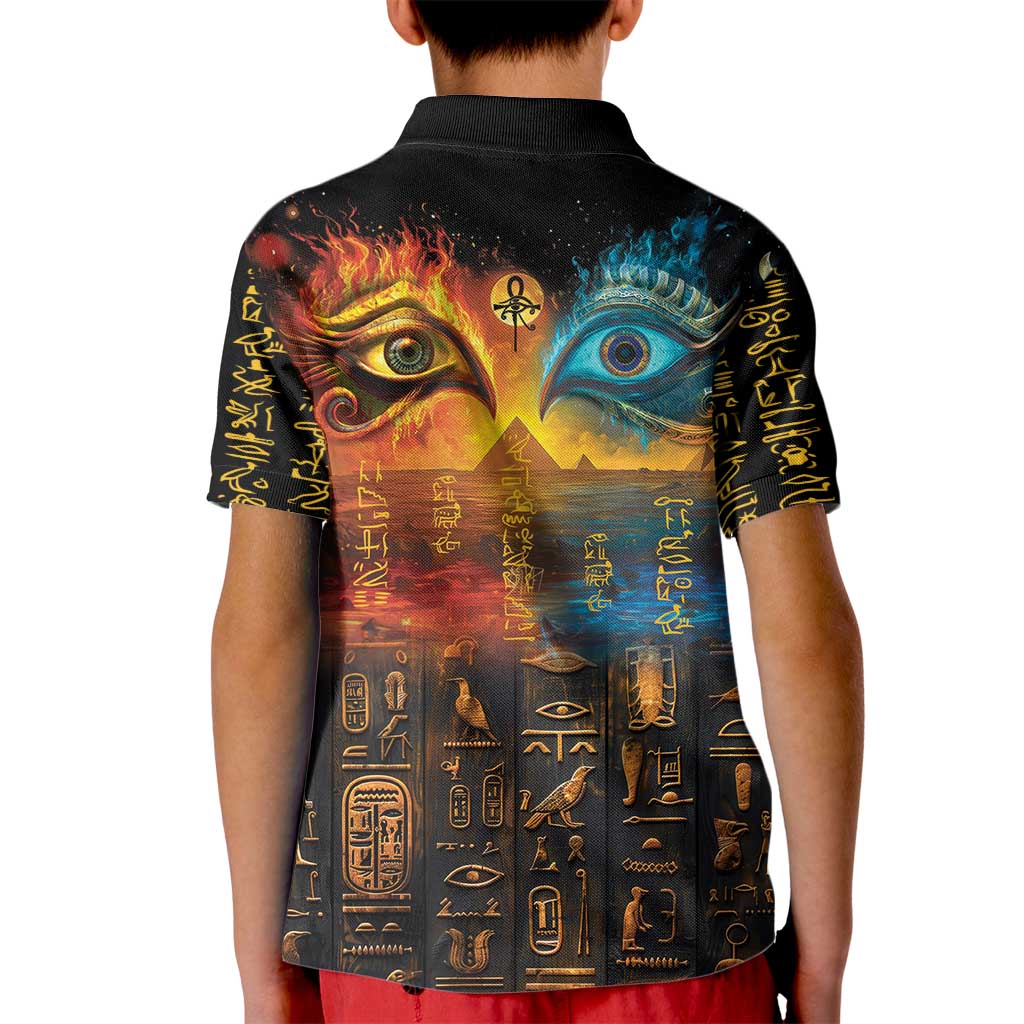 Eye of Ra and Eye of Horus Kid Polo Shirt Power and Magic Ancient Egyptian Mythology - Wonder Print Shop