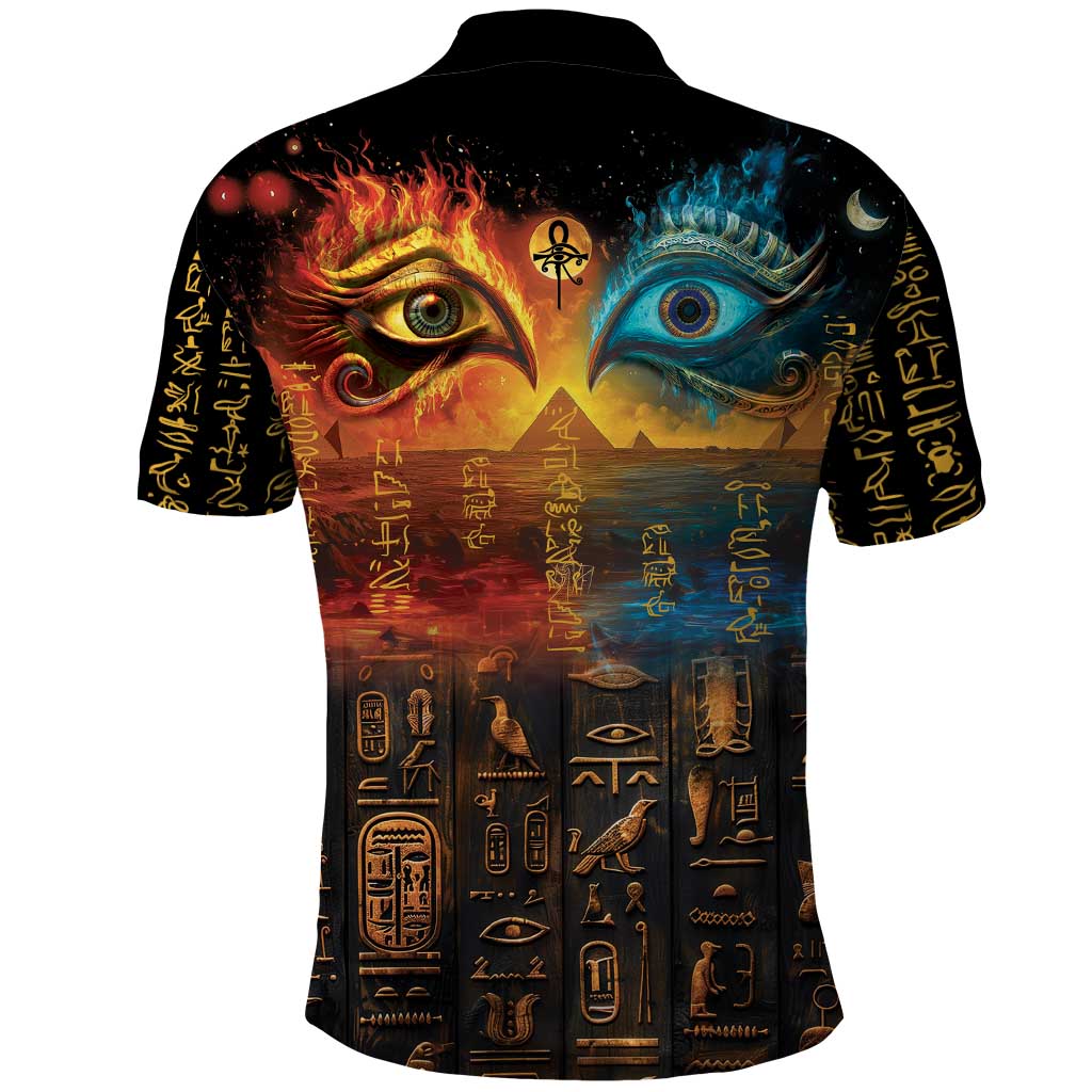 Eye of Ra and Eye of Horus Polo Shirt Power and Magic Ancient Egyptian Mythology - Wonder Print Shop