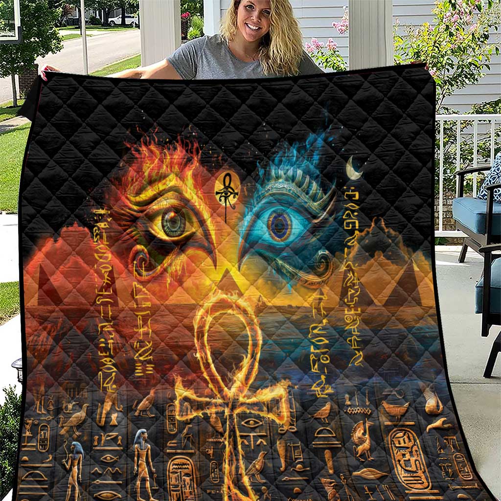 Eye of Ra and Eye of Horus Quilt Power and Magic Ancient Egyptian Mythology - Wonder Print Shop