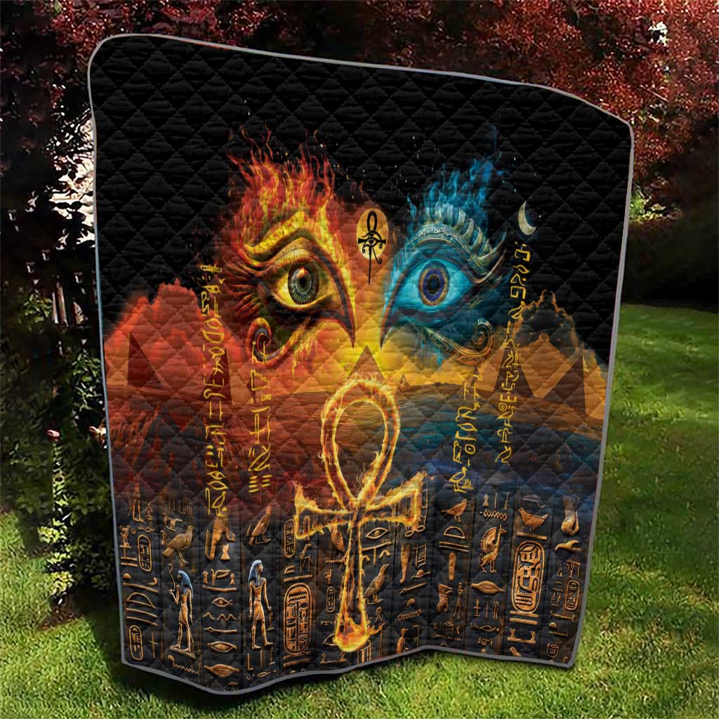 Eye of Ra and Eye of Horus Quilt Power and Magic Ancient Egyptian Mythology - Wonder Print Shop