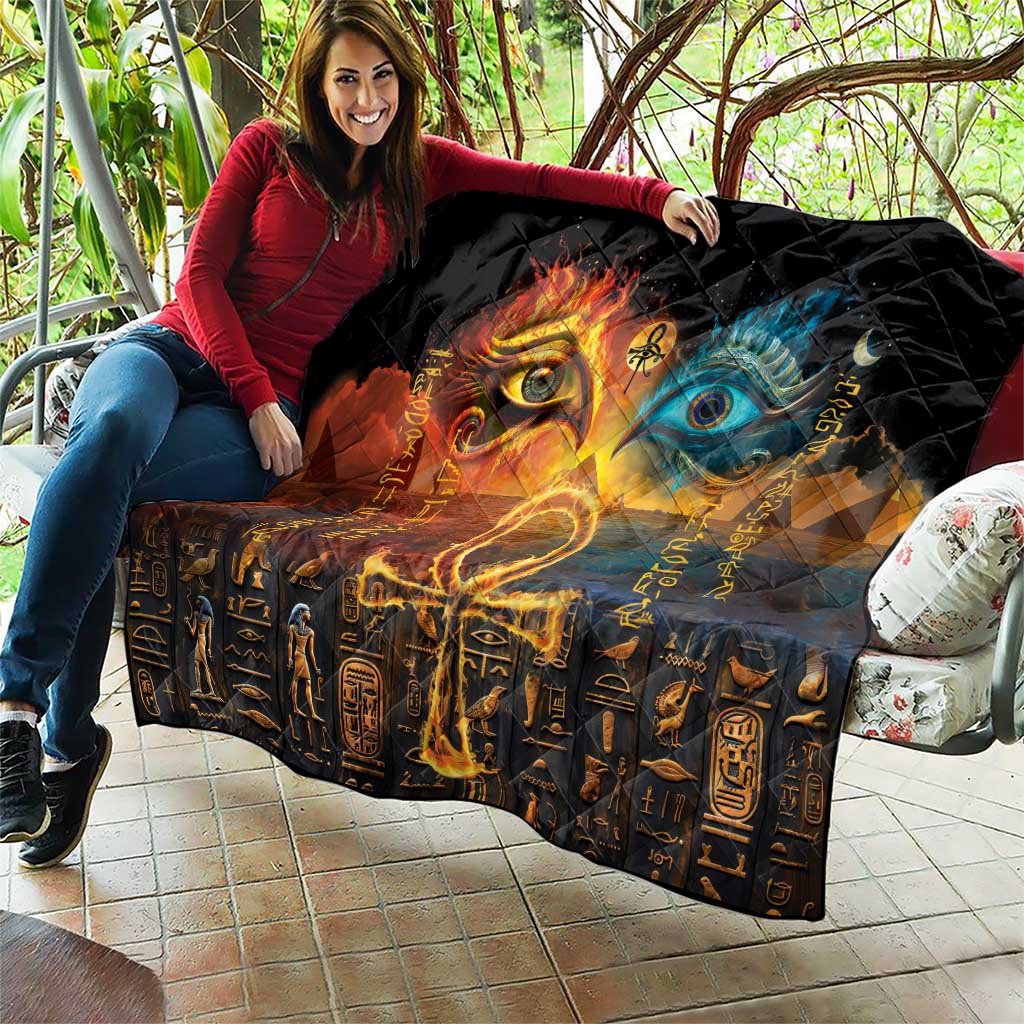 Eye of Ra and Eye of Horus Quilt Power and Magic Ancient Egyptian Mythology - Wonder Print Shop