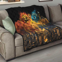 Eye of Ra and Eye of Horus Quilt Power and Magic Ancient Egyptian Mythology - Wonder Print Shop