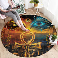 Eye of Ra and Eye of Horus Round Carpet Power and Magic Ancient Egyptian Mythology