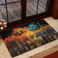 Eye of Ra and Eye of Horus Rubber Doormat Power and Magic Ancient Egyptian Mythology - Wonder Print Shop