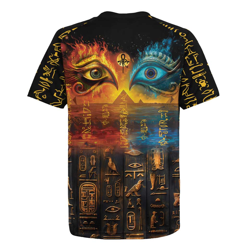 Eye of Ra and Eye of Horus Rugby Jersey Power and Magic Ancient Egyptian Mythology - Wonder Print Shop