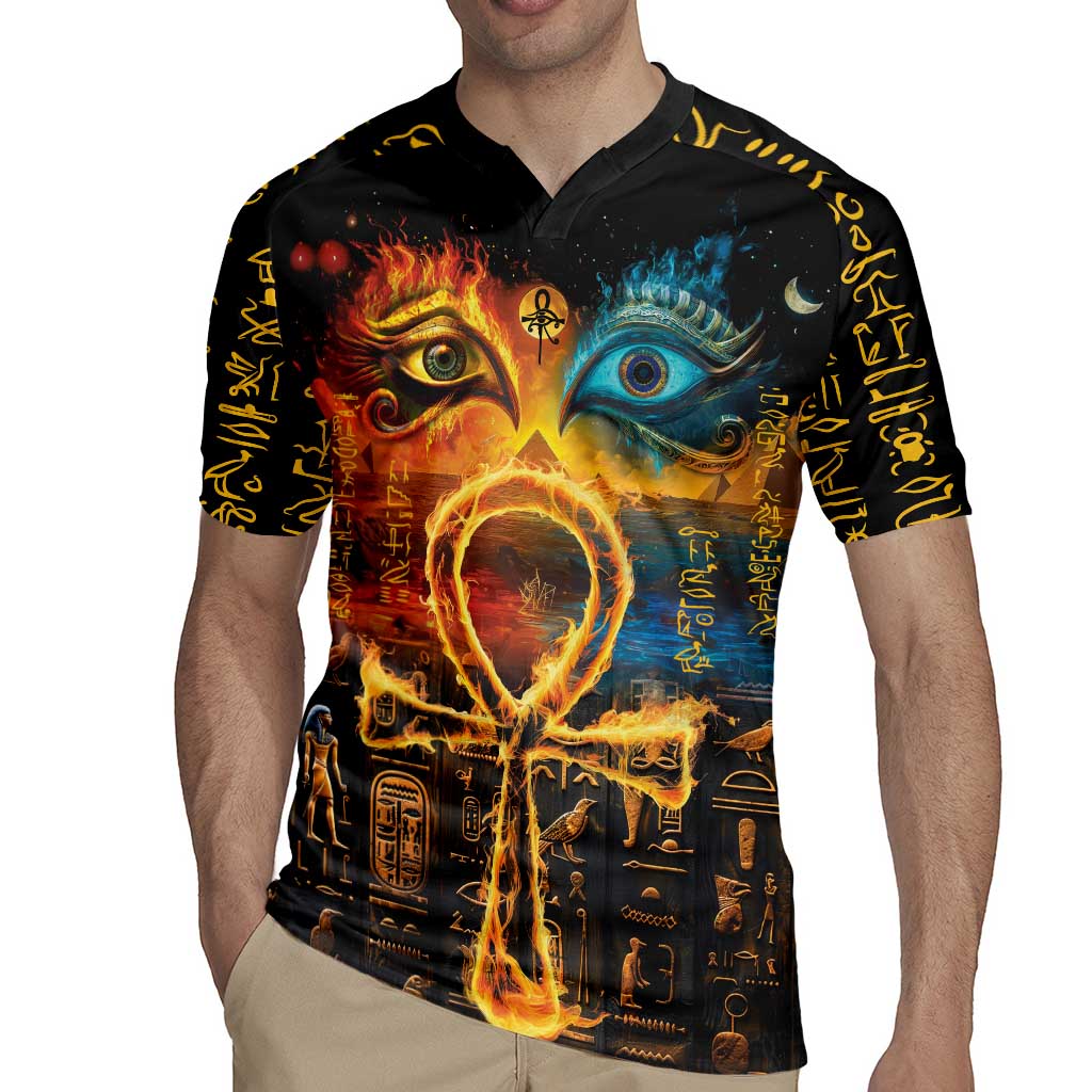 Eye of Ra and Eye of Horus Rugby Jersey Power and Magic Ancient Egyptian Mythology - Wonder Print Shop