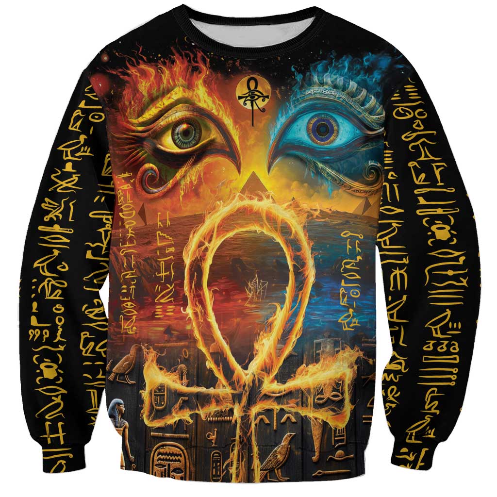 Eye of Ra and Eye of Horus Sweatshirt Power and Magic Ancient Egyptian Mythology - Wonder Print Shop