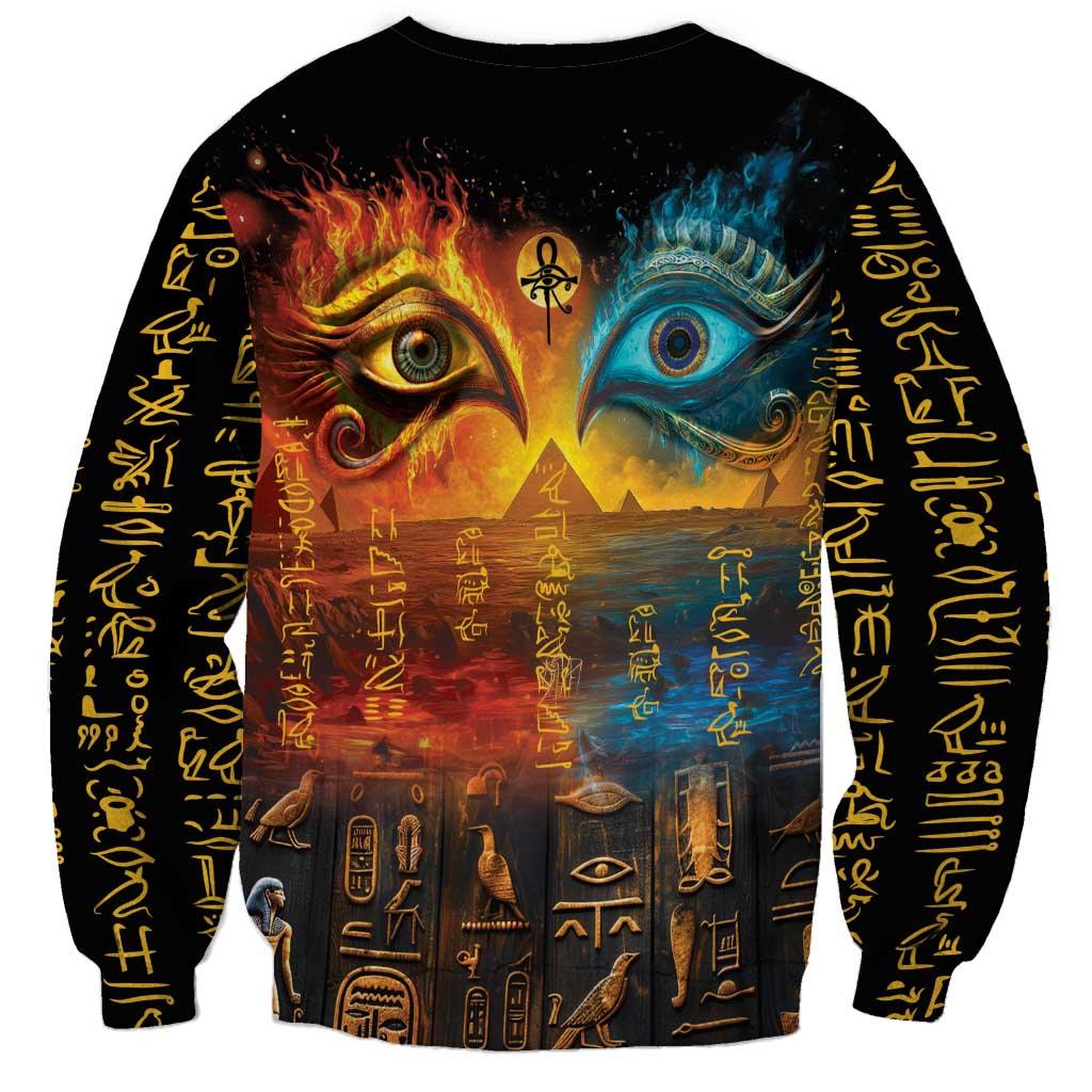 Eye of Ra and Eye of Horus Sweatshirt Power and Magic Ancient Egyptian Mythology - Wonder Print Shop