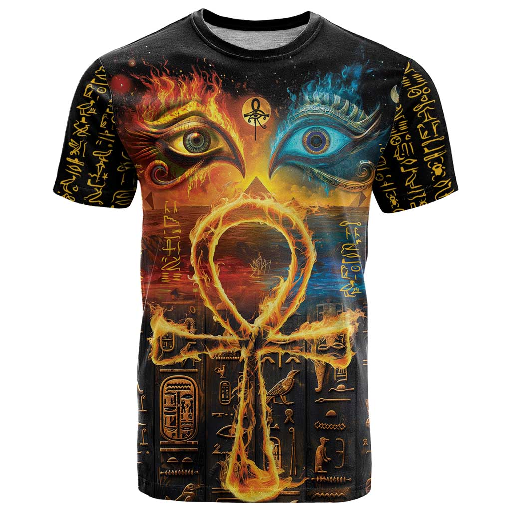 Eye of Ra and Eye of Horus T Shirt Power and Magic Ancient Egyptian Mythology - Wonder Print Shop