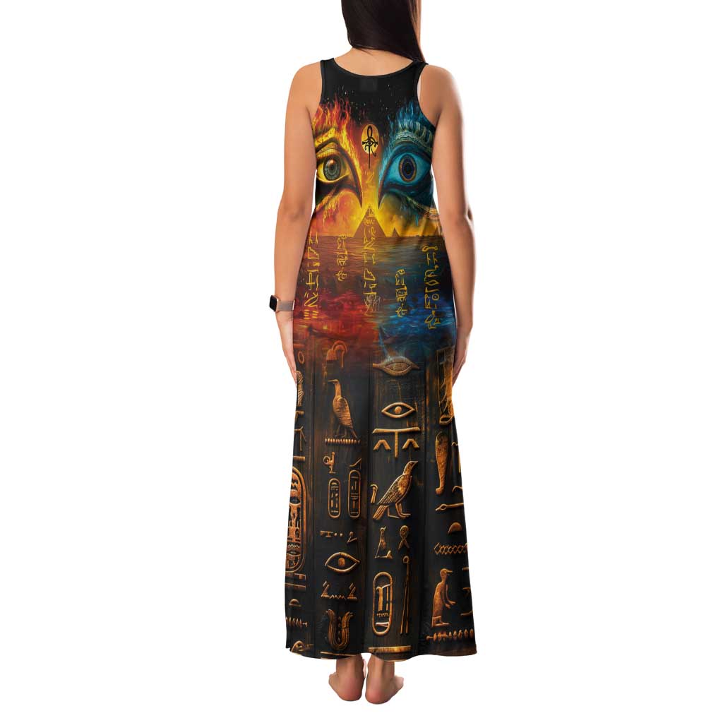 Eye of Ra and Eye of Horus Tank Maxi Dress Power and Magic Ancient Egyptian Mythology - Wonder Print Shop