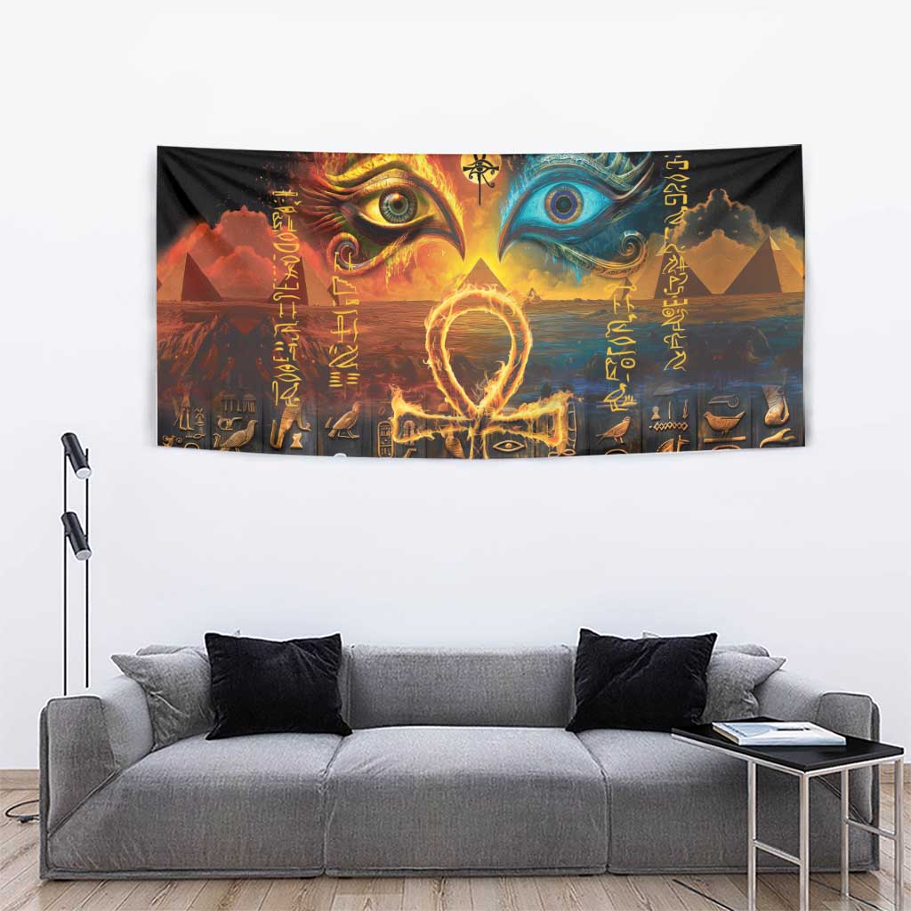Eye of Ra and Eye of Horus Tapestry Power and Magic Ancient Egyptian Mythology - Wonder Print Shop