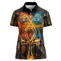 Eye of Ra and Eye of Horus Women Polo Shirt Power and Magic Ancient Egyptian Mythology - Wonder Print Shop