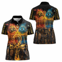 Eye of Ra and Eye of Horus Women Polo Shirt Power and Magic Ancient Egyptian Mythology - Wonder Print Shop